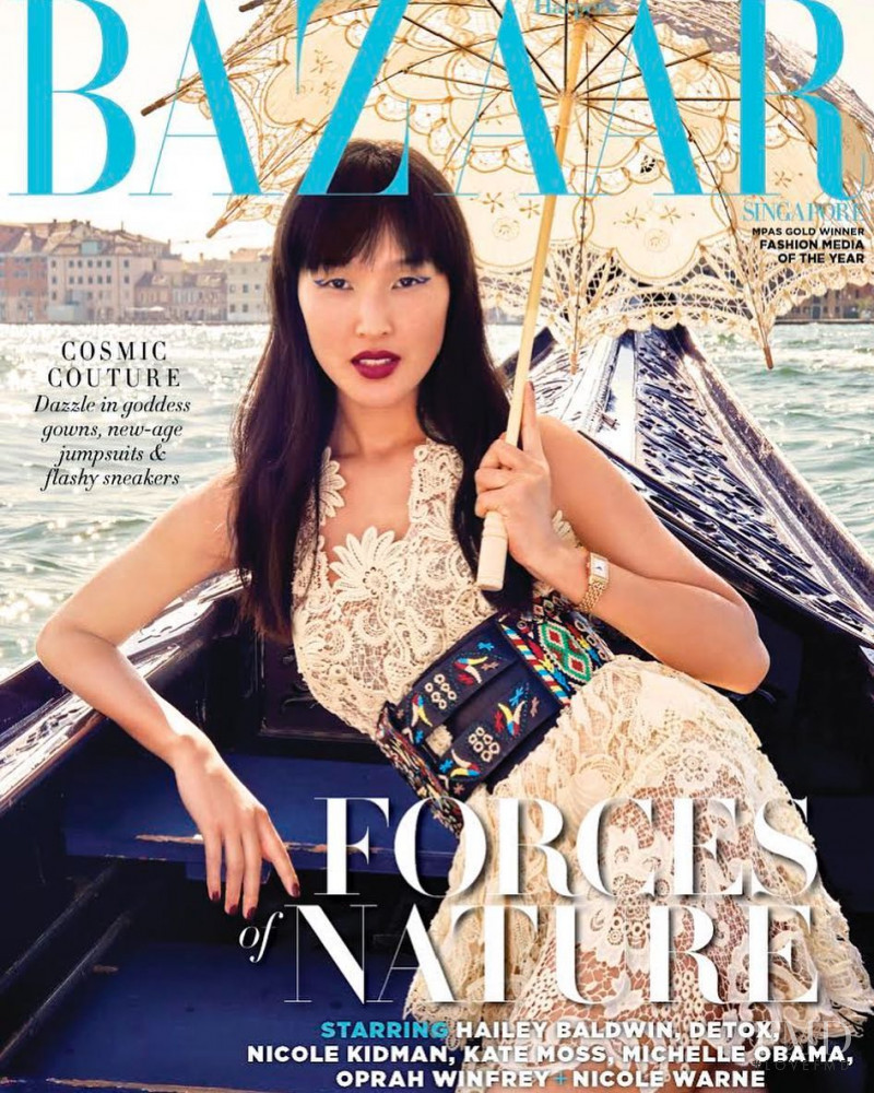 Nicole Warne featured on the Harper\'s Bazaar Singapore cover from January 2019