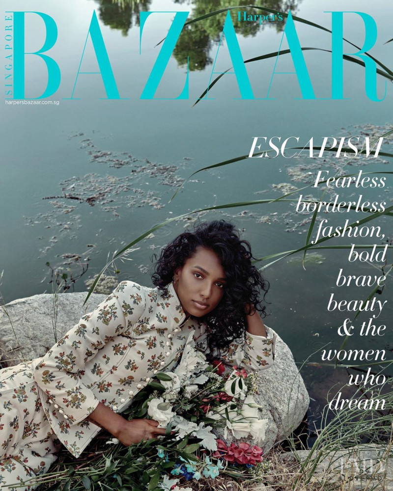 Jasmine Tookes featured on the Harper\'s Bazaar Singapore cover from August 2020