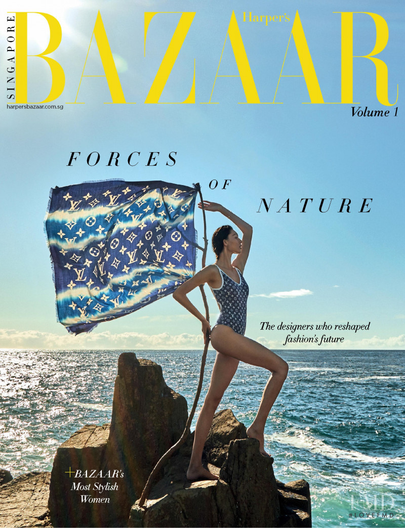 Charlee Fraser featured on the Harper\'s Bazaar Singapore cover from December 2020