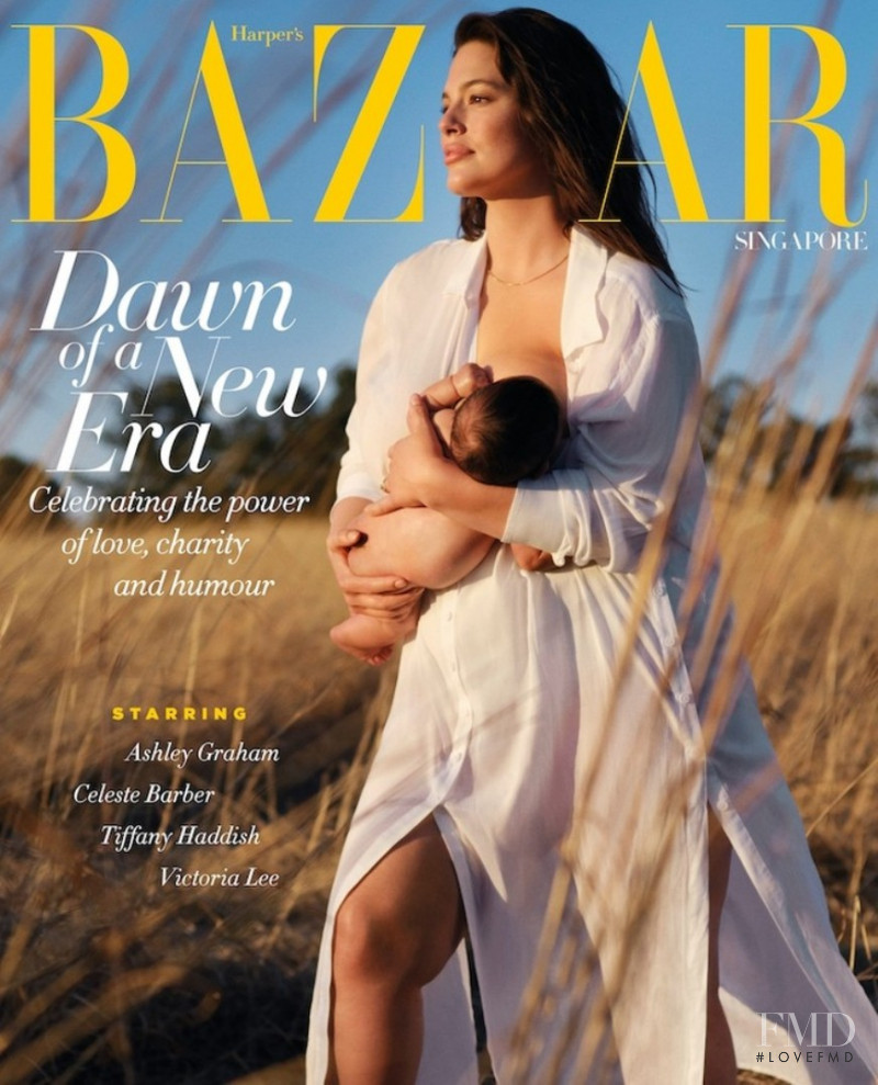 Ashley Graham featured on the Harper\'s Bazaar Singapore cover from July 2020