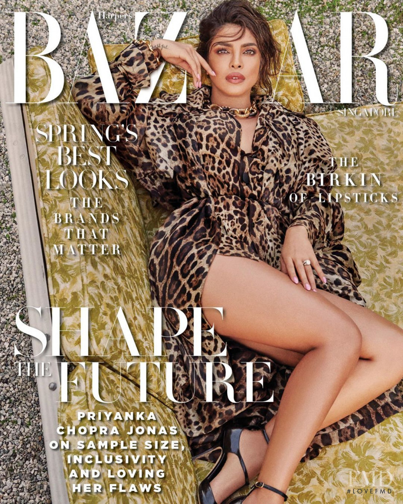 Priyanka Chopra featured on the Harper\'s Bazaar Singapore cover from March 2020