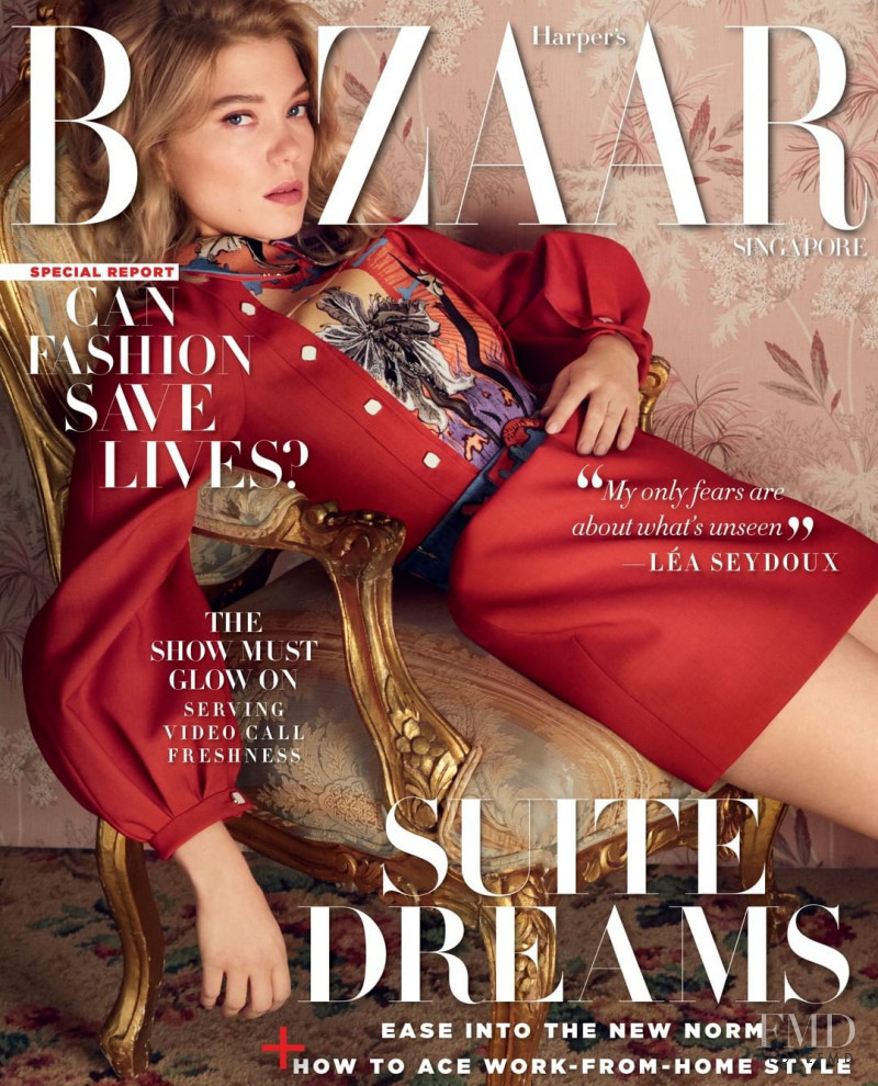 Lea Seydoux  featured on the Harper\'s Bazaar Singapore cover from May 2020