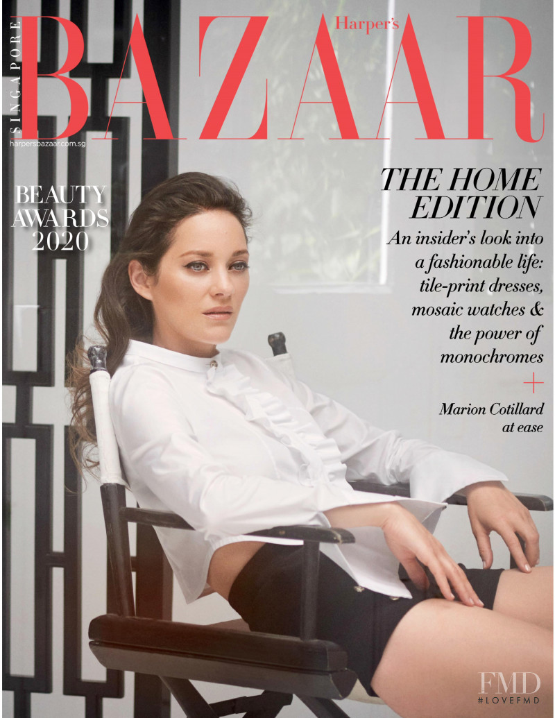 Marion Cotillard featured on the Harper\'s Bazaar Singapore cover from November 2020