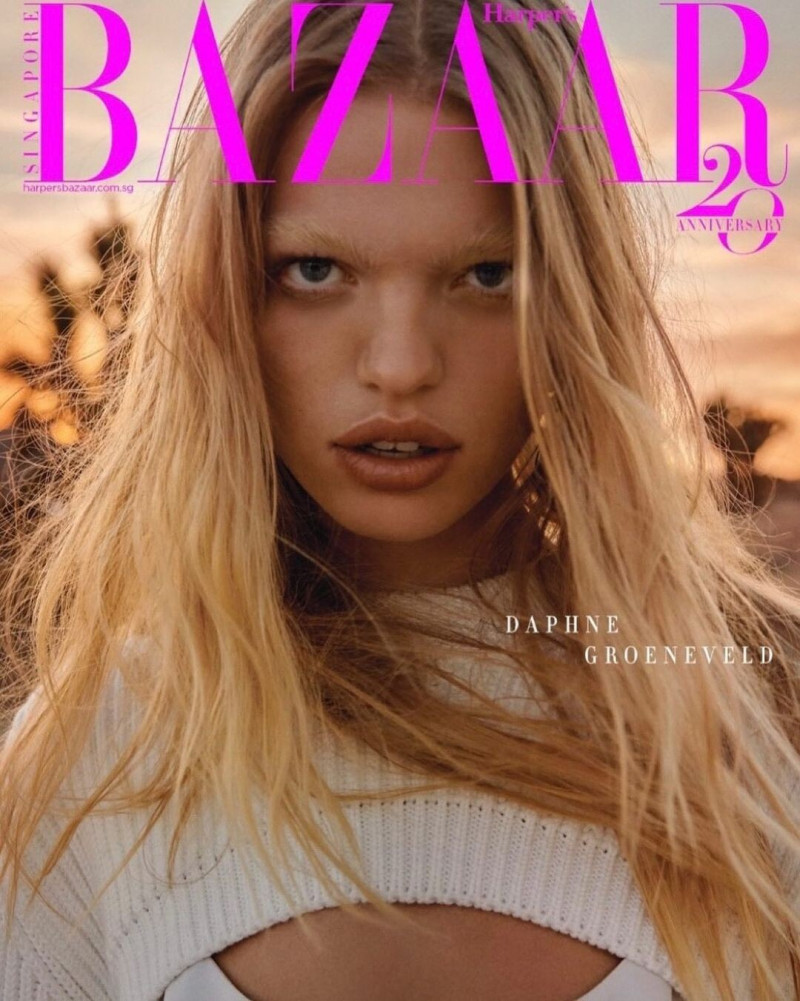 Daphne Groeneveld featured on the Harper\'s Bazaar Singapore cover from March 2021