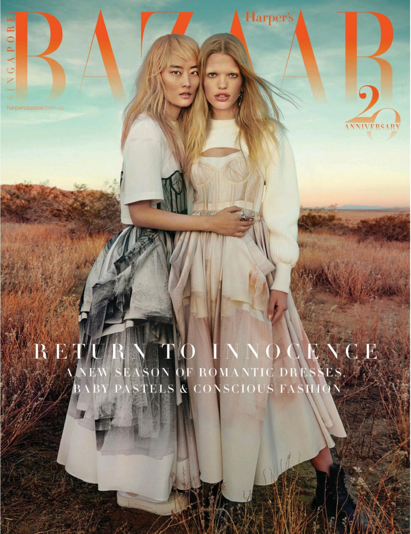 Daphne Groeneveld, Xiao Xing Li featured on the Harper\'s Bazaar Singapore cover from March 2021