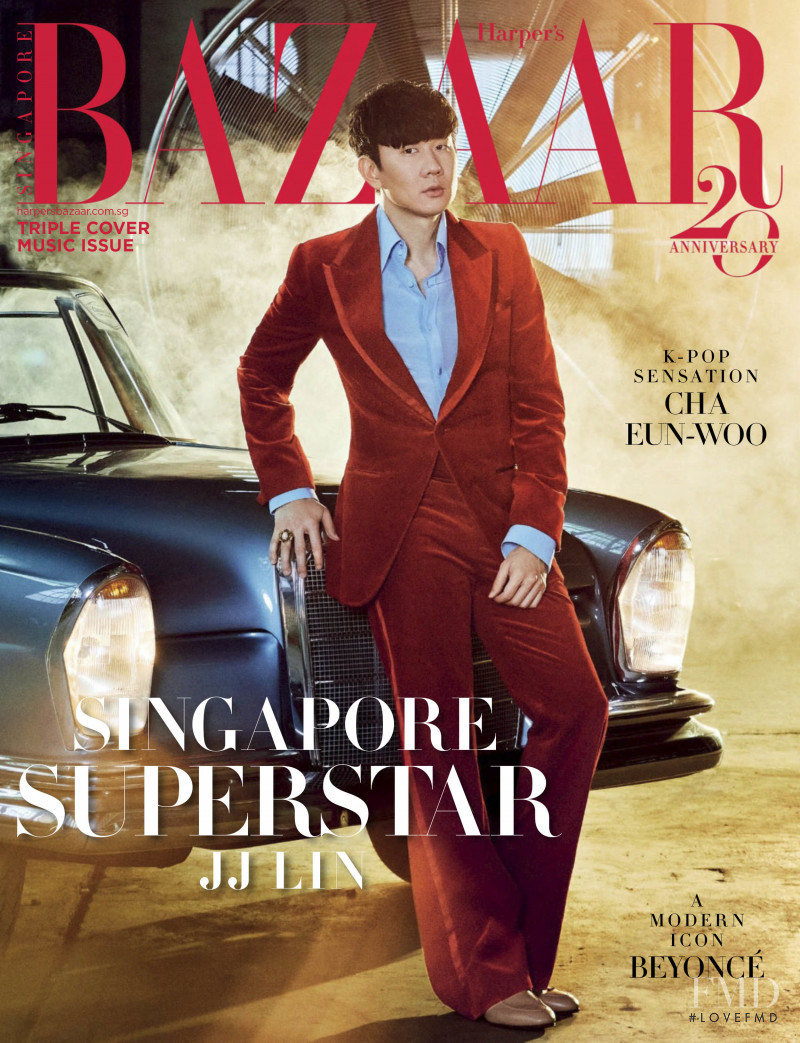 JJ Lin featured on the Harper\'s Bazaar Singapore cover from October 2021