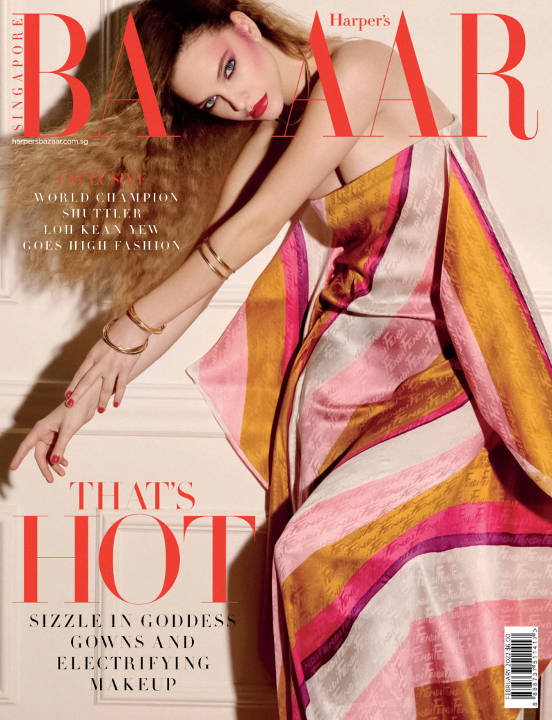 Barbara Palvin featured on the Harper\'s Bazaar Singapore cover from February 2022