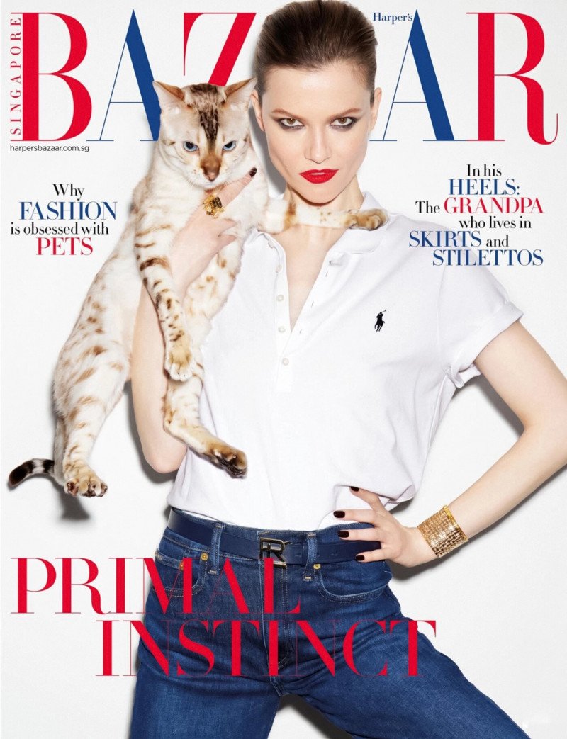 Kasia Struss featured on the Harper\'s Bazaar Singapore cover from May 2022