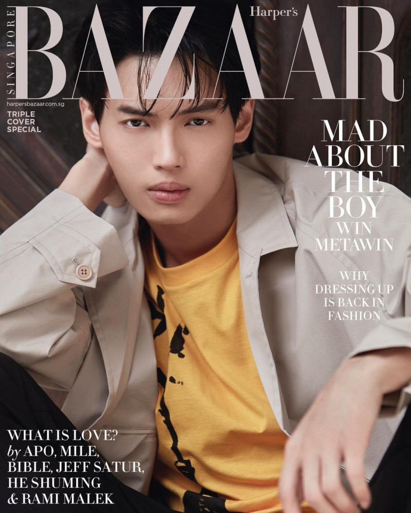 Metawin Opas-iamkajorn featured on the Harper\'s Bazaar Singapore cover from February 2023