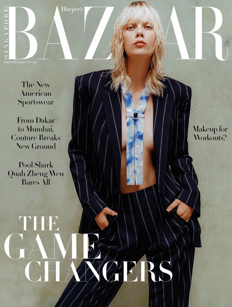 Marjan Jonkman featured on the Harper\'s Bazaar Singapore cover from July 2023