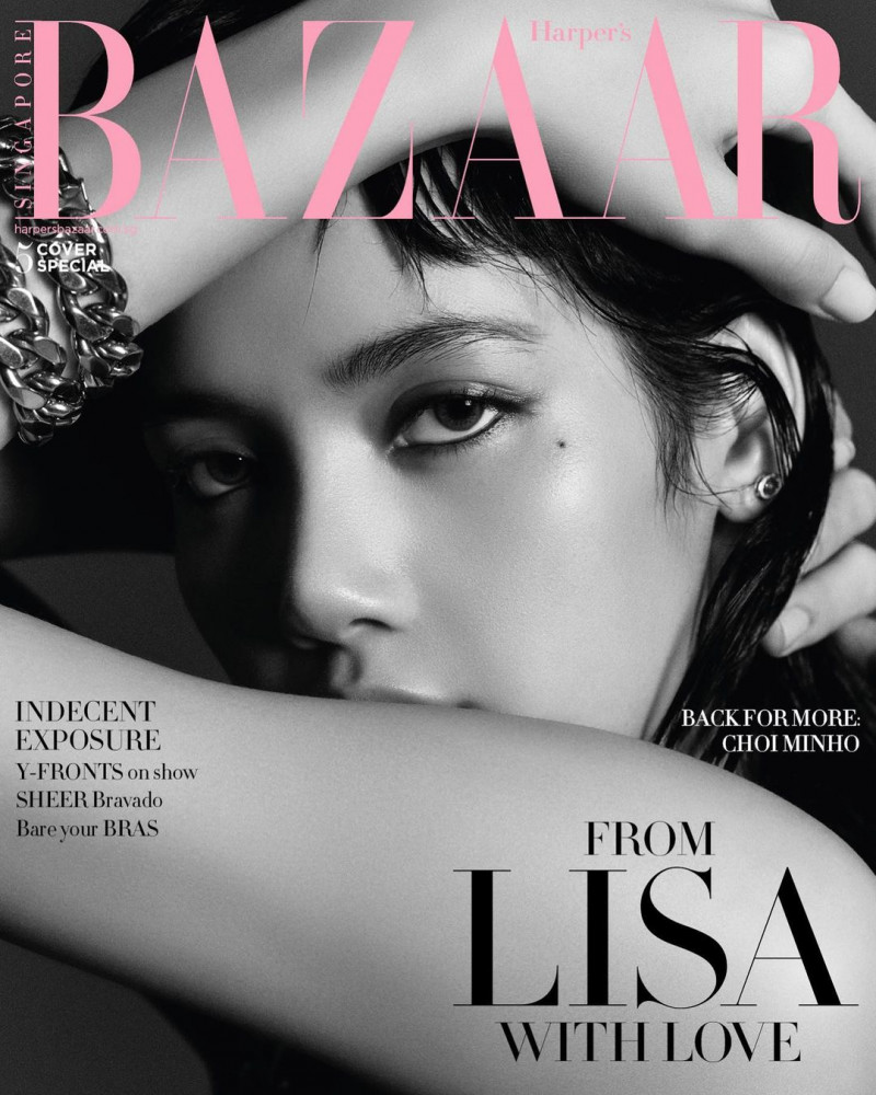 Lalisa Manobal featured on the Harper\'s Bazaar Singapore cover from March 2023