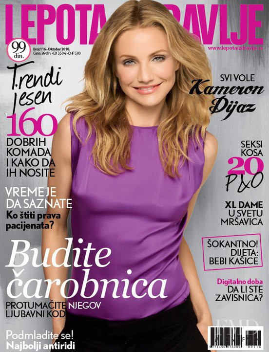 Cameron Diaz featured on the Lepota & Zdravlje Serbia cover from October 2010