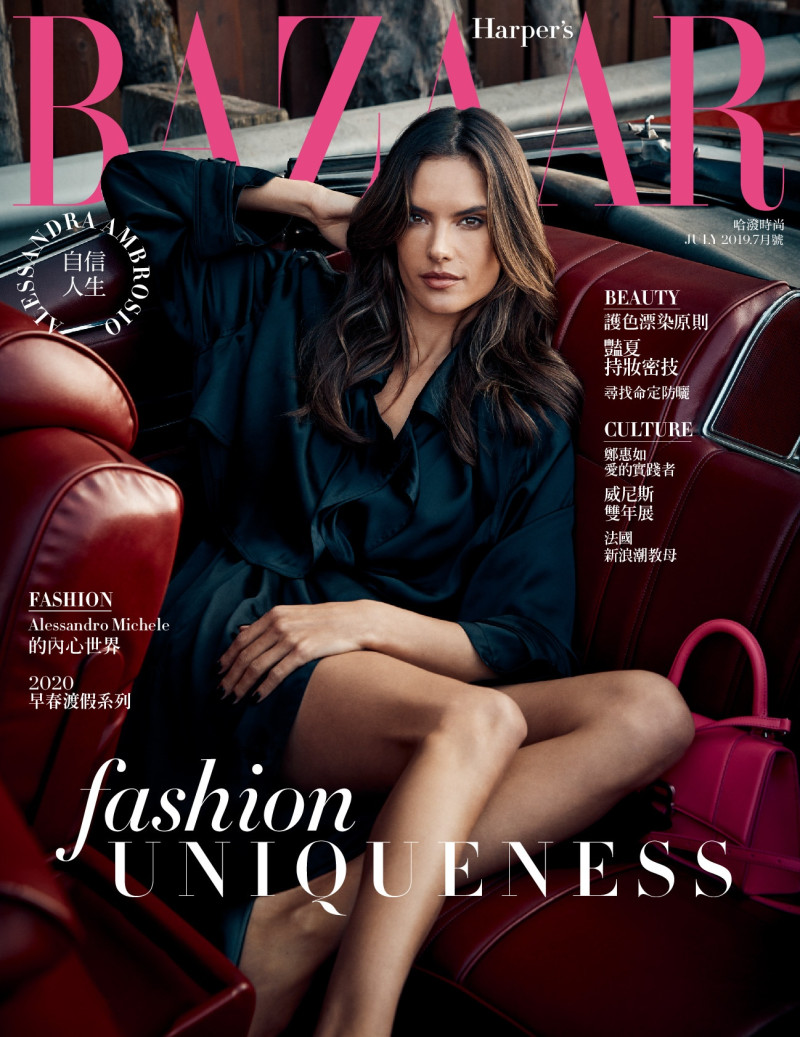Alessandra Ambrosio featured on the Harper\'s Bazaar Taiwan cover from July 2019