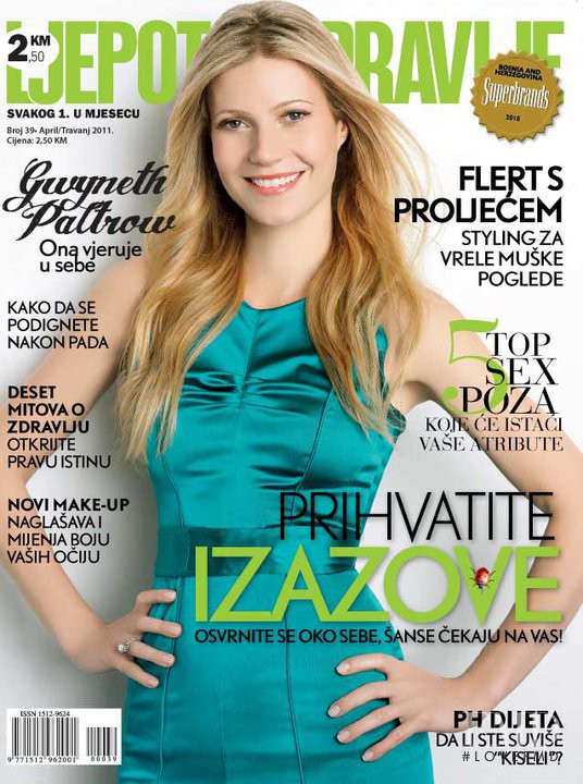 Gwyneth Paltrow featured on the Ljepota & Zdravlje Bosnia & Herzegovina cover from April 2011