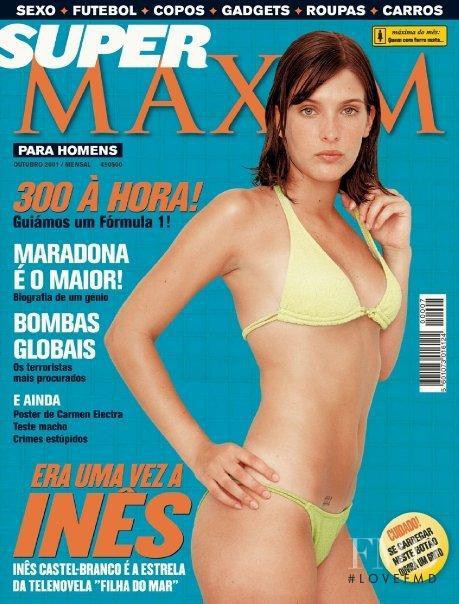 Ines Castel-Branco featured on the Maxim Portugal cover from October 2001