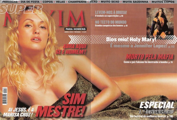Marisa Cruz featured on the Maxim Portugal cover from April 2002