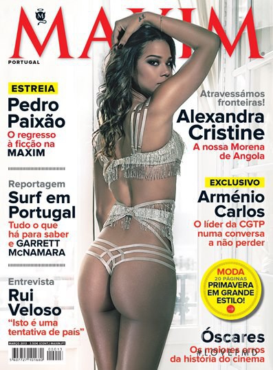 Alexandra Cristine featured on the Maxim Portugal cover from March 2013