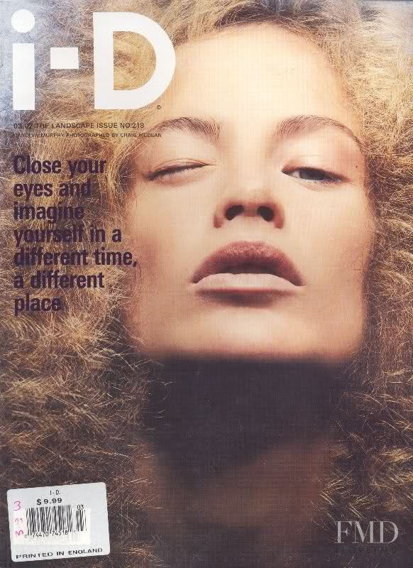 Carolyn Murphy featured on the i-D cover from March 2002