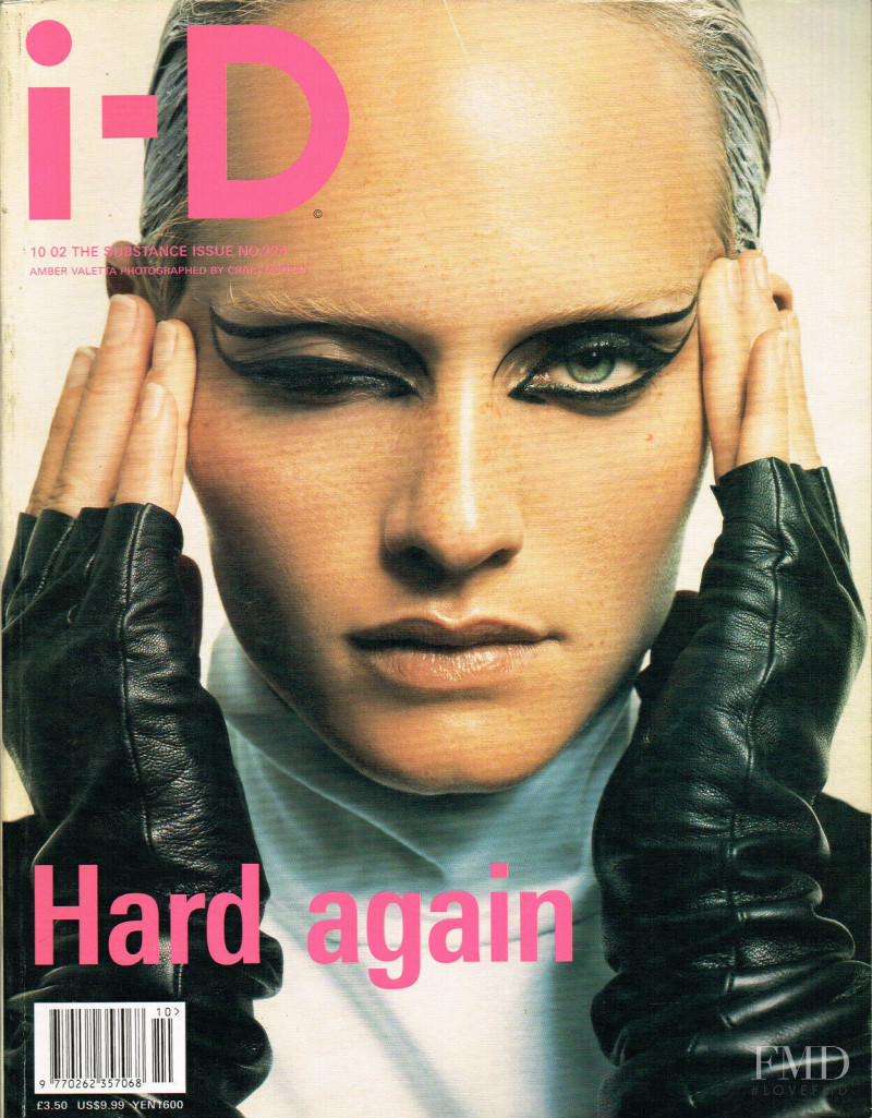 Amber Valletta featured on the i-D cover from October 2002