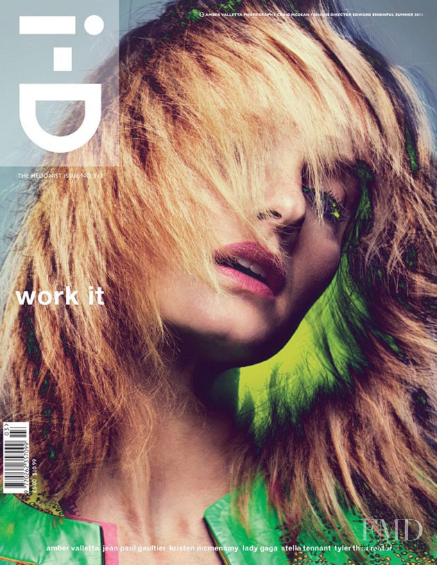 Amber Valletta featured on the i-D cover from June 2011