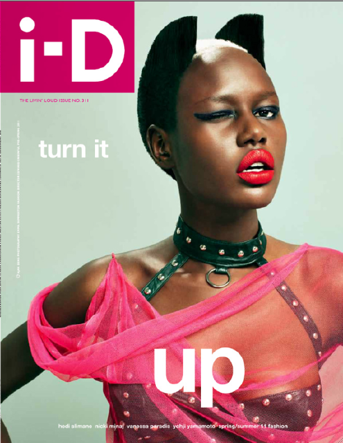 Ajak Deng featured on the i-D cover from March 2011
