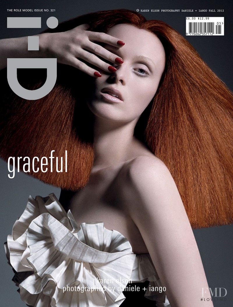 Karen Elson featured on the i-D cover from September 2012