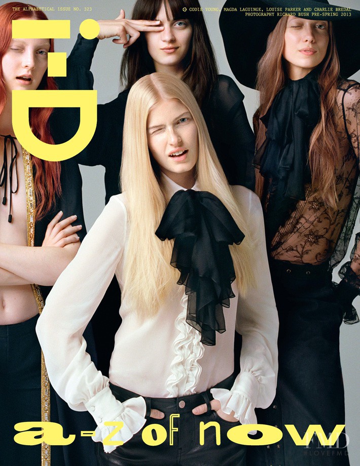 Codie Young, Magda Laguinge, Louise Parker, Charlie Bredal featured on the i-D cover from February 2013