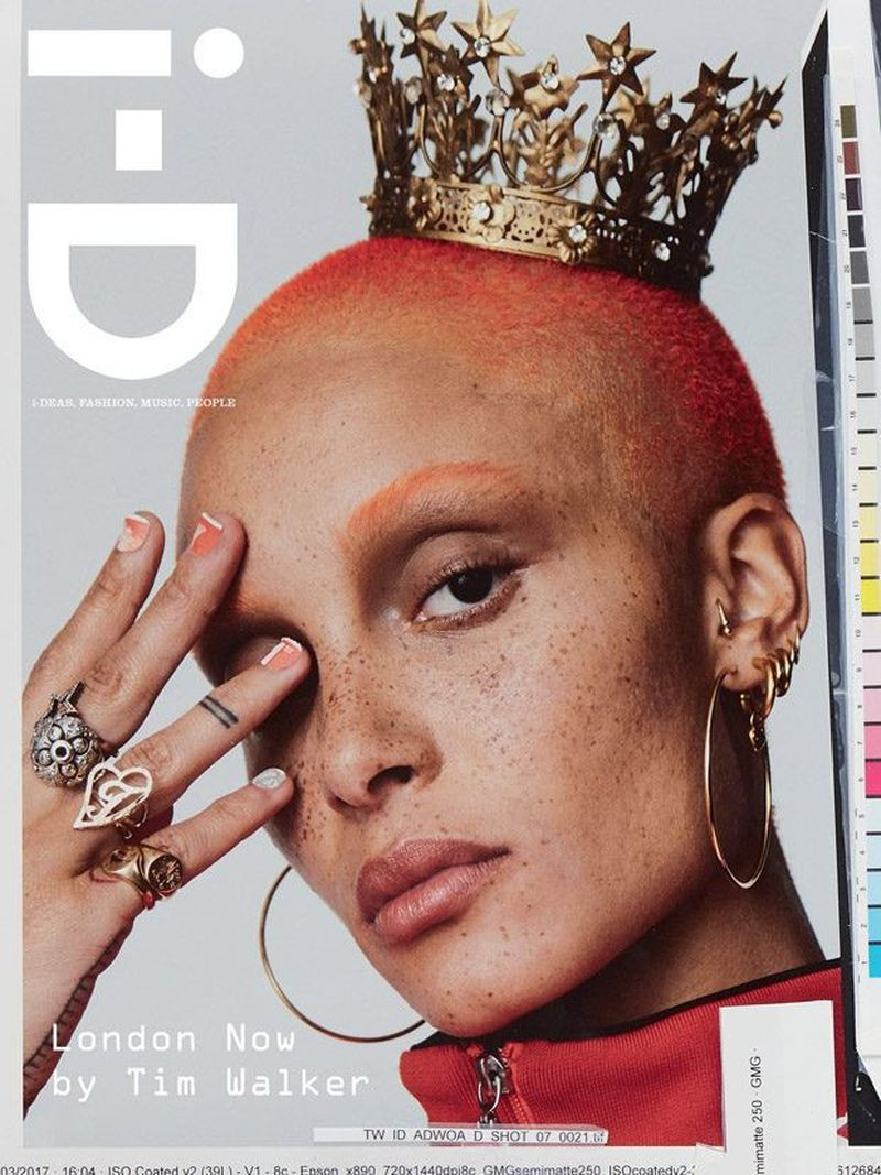 Adwoa Aboah featured on the i-D cover from February 2017