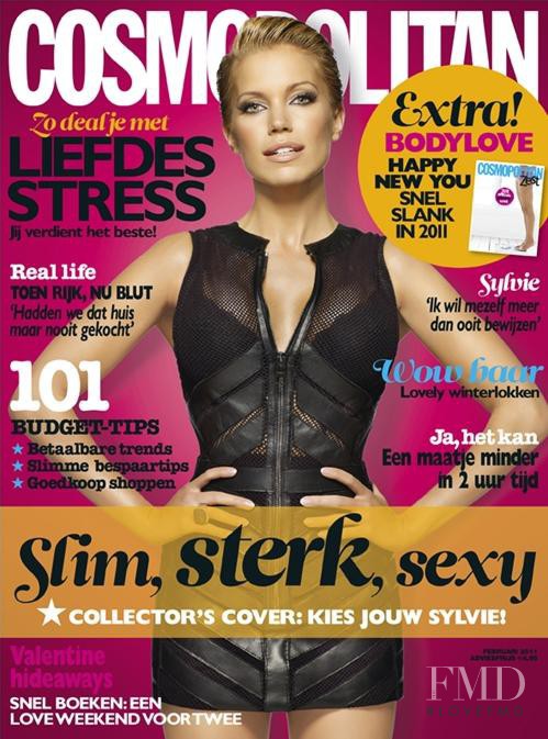 Sylvie van der Vaart featured on the Cosmopolitan Netherlands cover from February 2011
