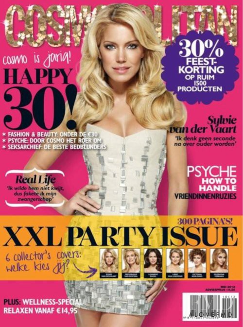 Sylvie van der Vaart featured on the Cosmopolitan Netherlands cover from May 2012