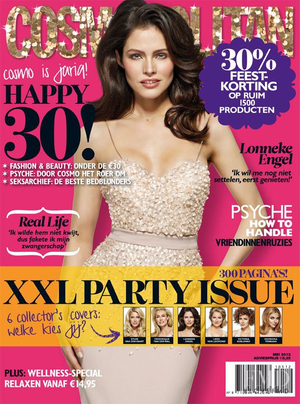 Lonneke Engel featured on the Cosmopolitan Netherlands cover from May 2012