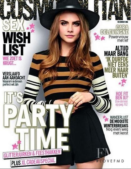 Cara Delevingne featured on the Cosmopolitan Netherlands cover from December 2016