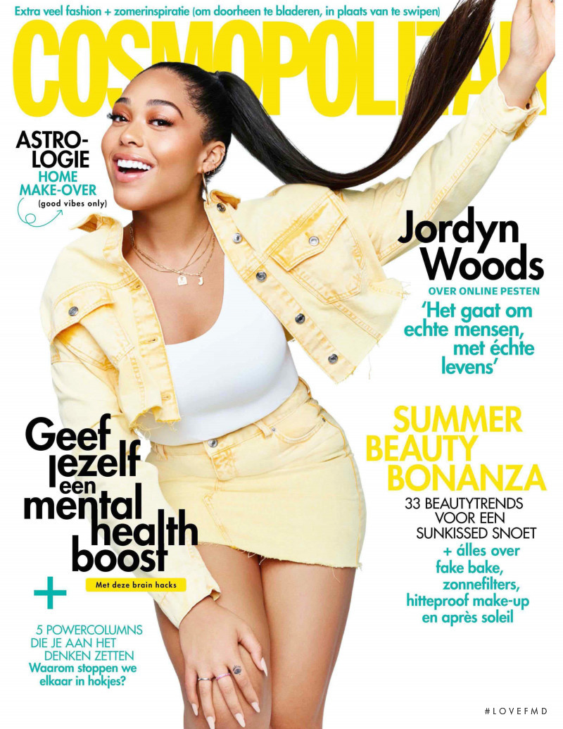 Jordyn Woods featured on the Cosmopolitan Netherlands cover from July 2020