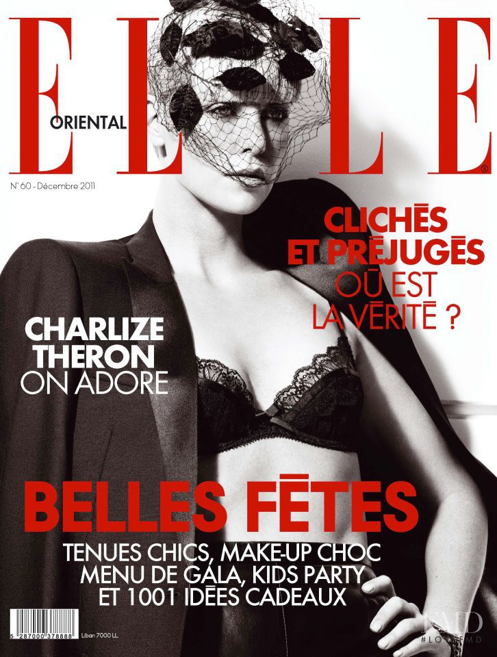 Charlize Theron featured on the Elle Oriental cover from December 2011