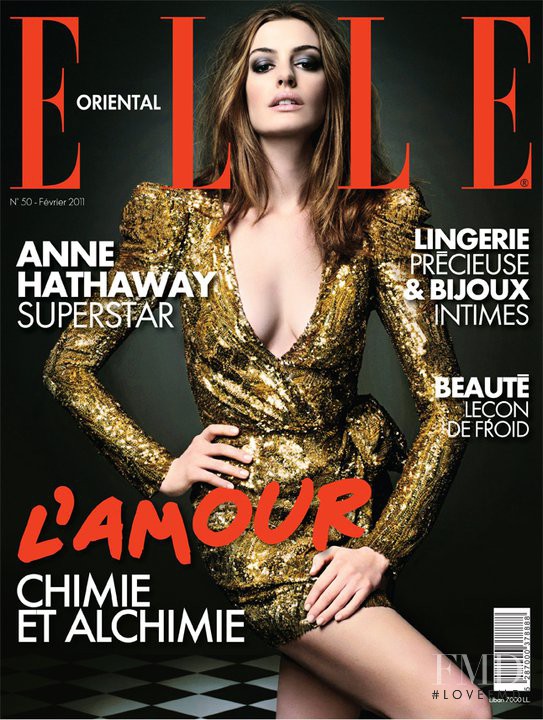 Anne Hathaway featured on the Elle Oriental cover from February 2011