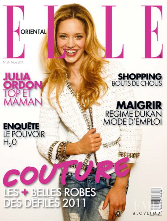 Julie Ordon featured on the Elle Oriental cover from March 2011