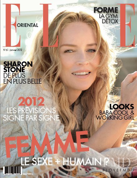 Sharon Stone featured on the Elle Oriental cover from January 2012