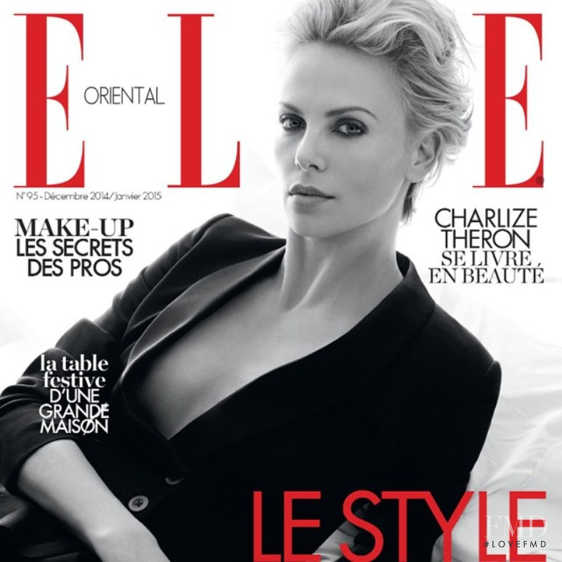 Charlize Theron featured on the Elle Oriental cover from December 2014