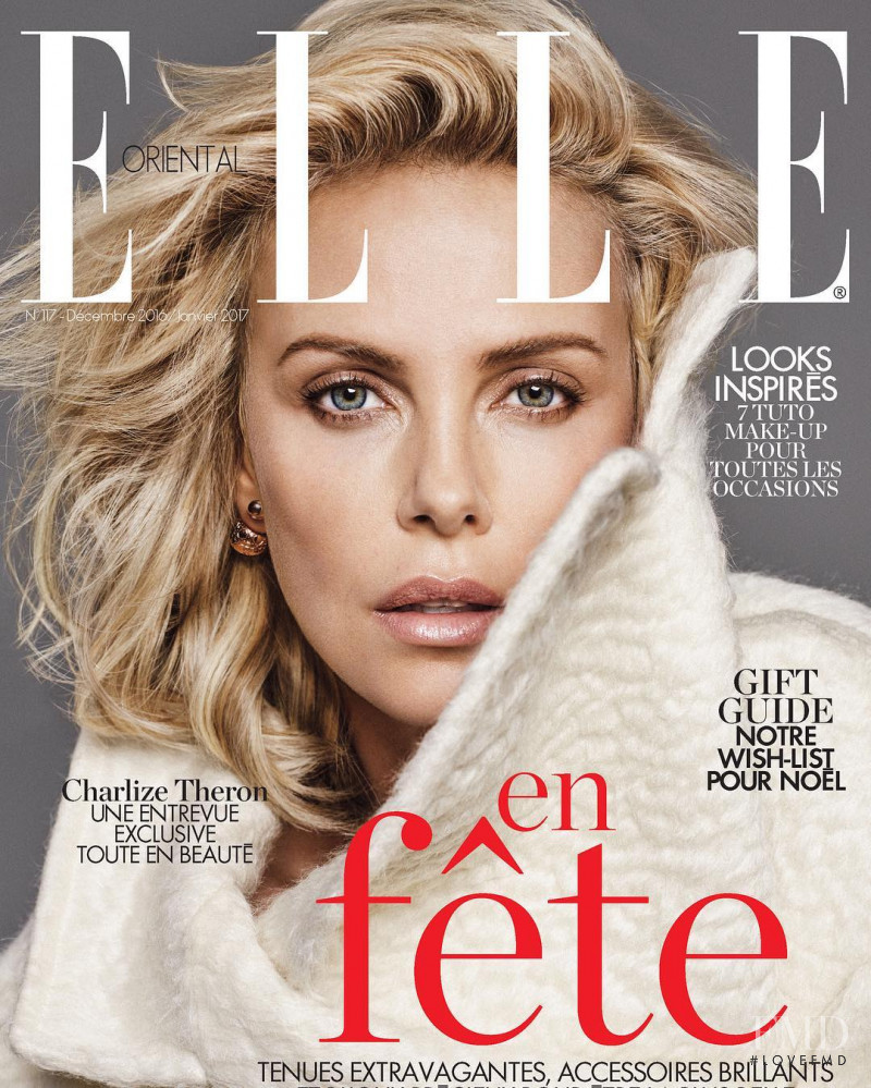 Charlize Theron featured on the Elle Oriental cover from December 2016
