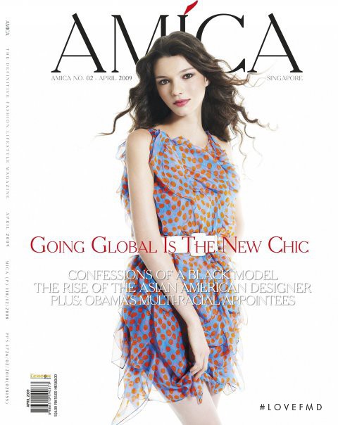 Angela Bochkareva featured on the Amica Singapore cover from April 2009