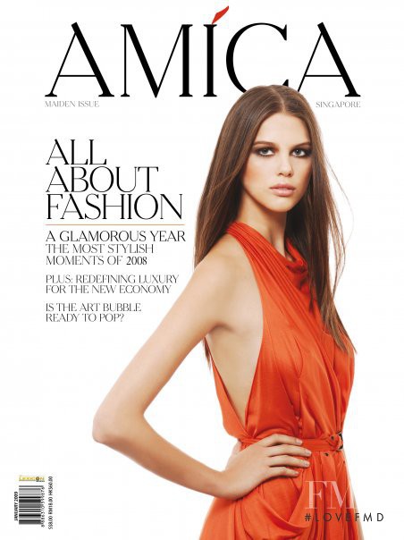 Alessandra Albrecht featured on the Amica Singapore cover from February 2009