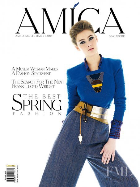 Natalia Gandina featured on the Amica Singapore cover from March 2009