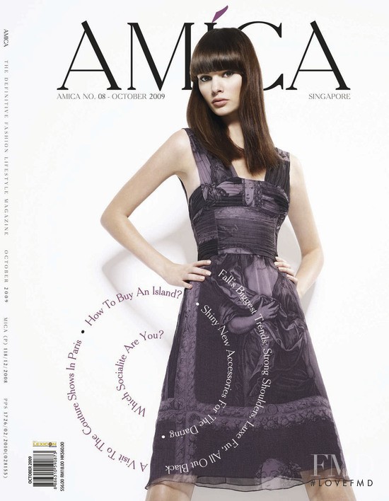 Cathy Charest featured on the Amica Singapore cover from October 2009