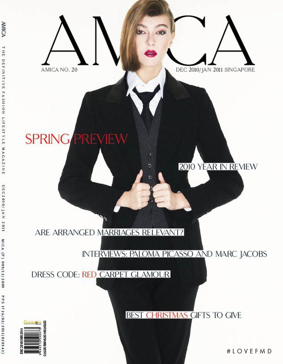 Anna Albrekht featured on the Amica Singapore cover from December 2010