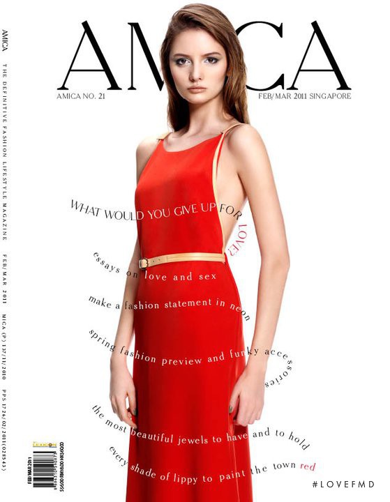 Kristina Boyko featured on the Amica Singapore cover from February 2011