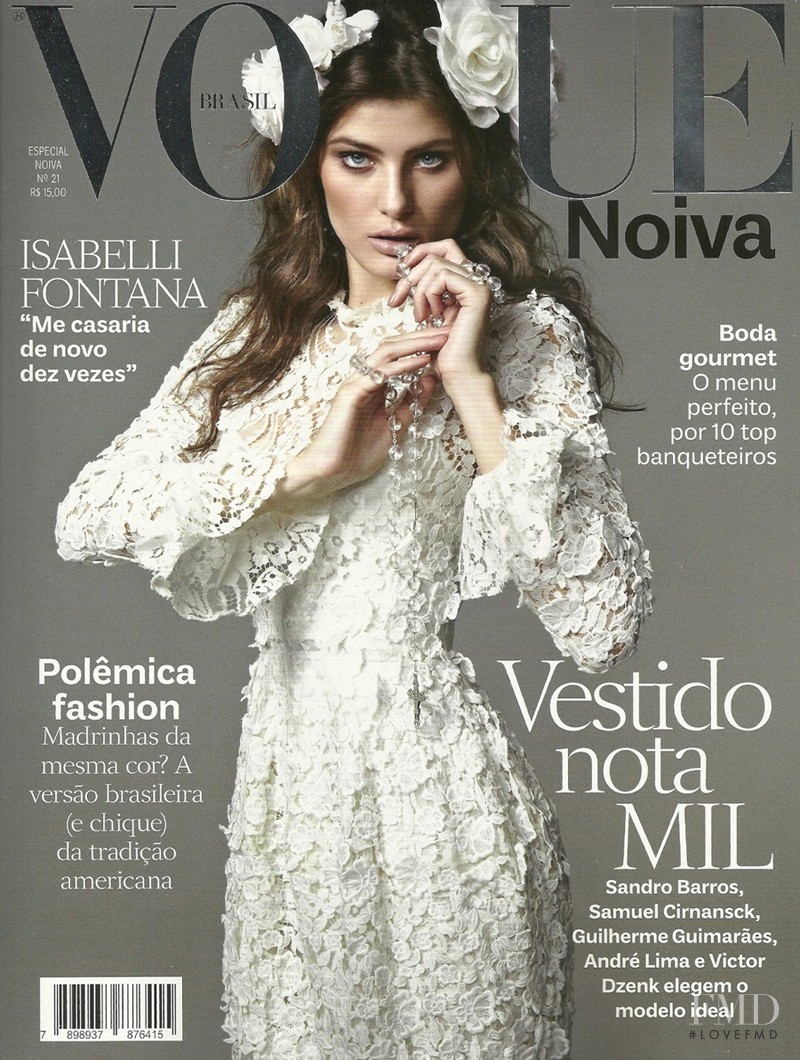 Isabeli Fontana featured on the Vogue Noiva Brazil cover from September 2013