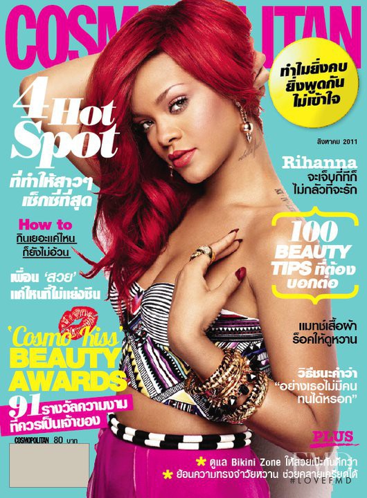 Rihanna featured on the Cosmopolitan Thailand cover from August 2011