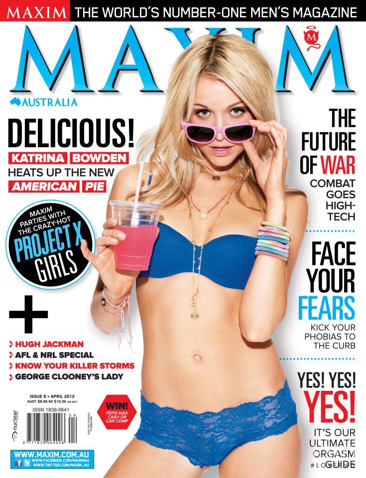 Katrina Bowden featured on the Maxim Australia cover from April 2012