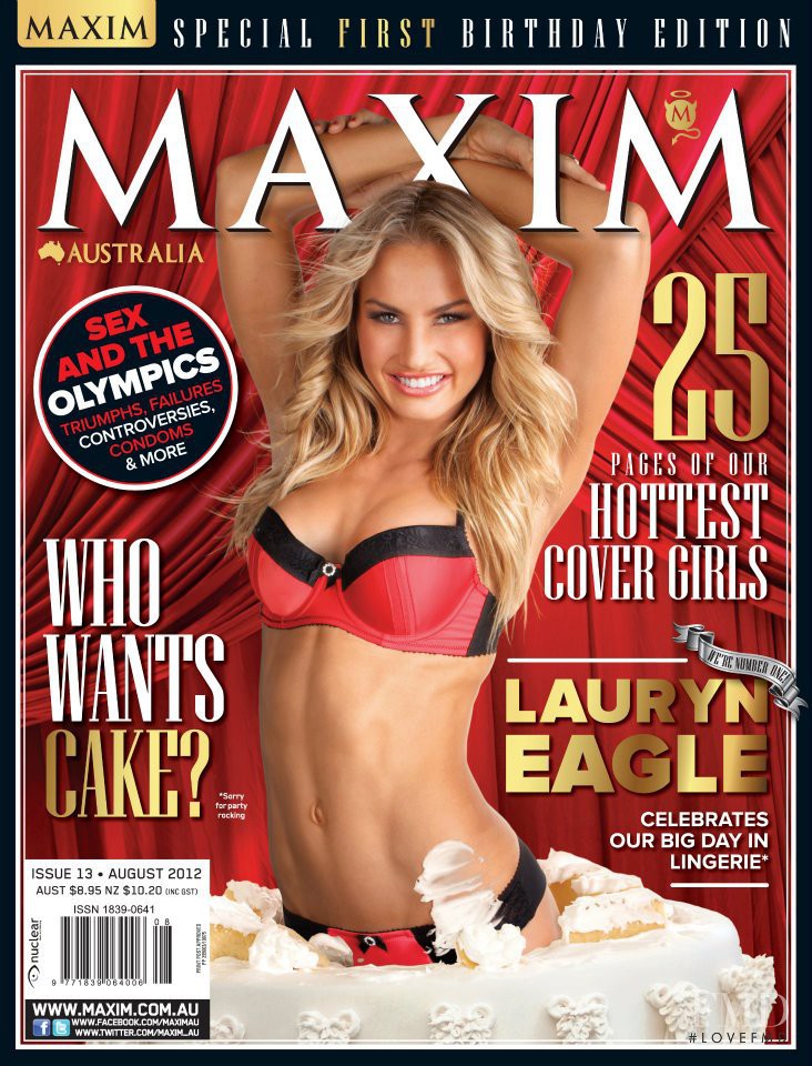 Lauryn Eagle featured on the Maxim Australia cover from August 2012