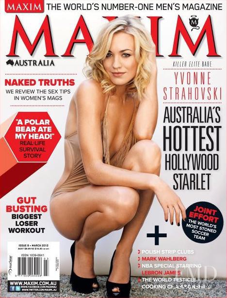 Yvonne Strahovski featured on the Maxim Australia cover from March 2012